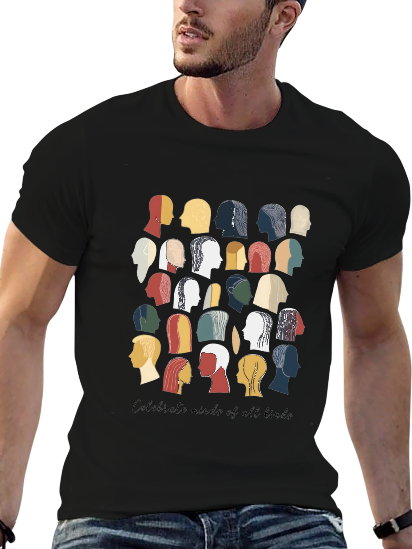 Black Diverse Minds Graphic Tee - Celebrate Inclusivity view 6