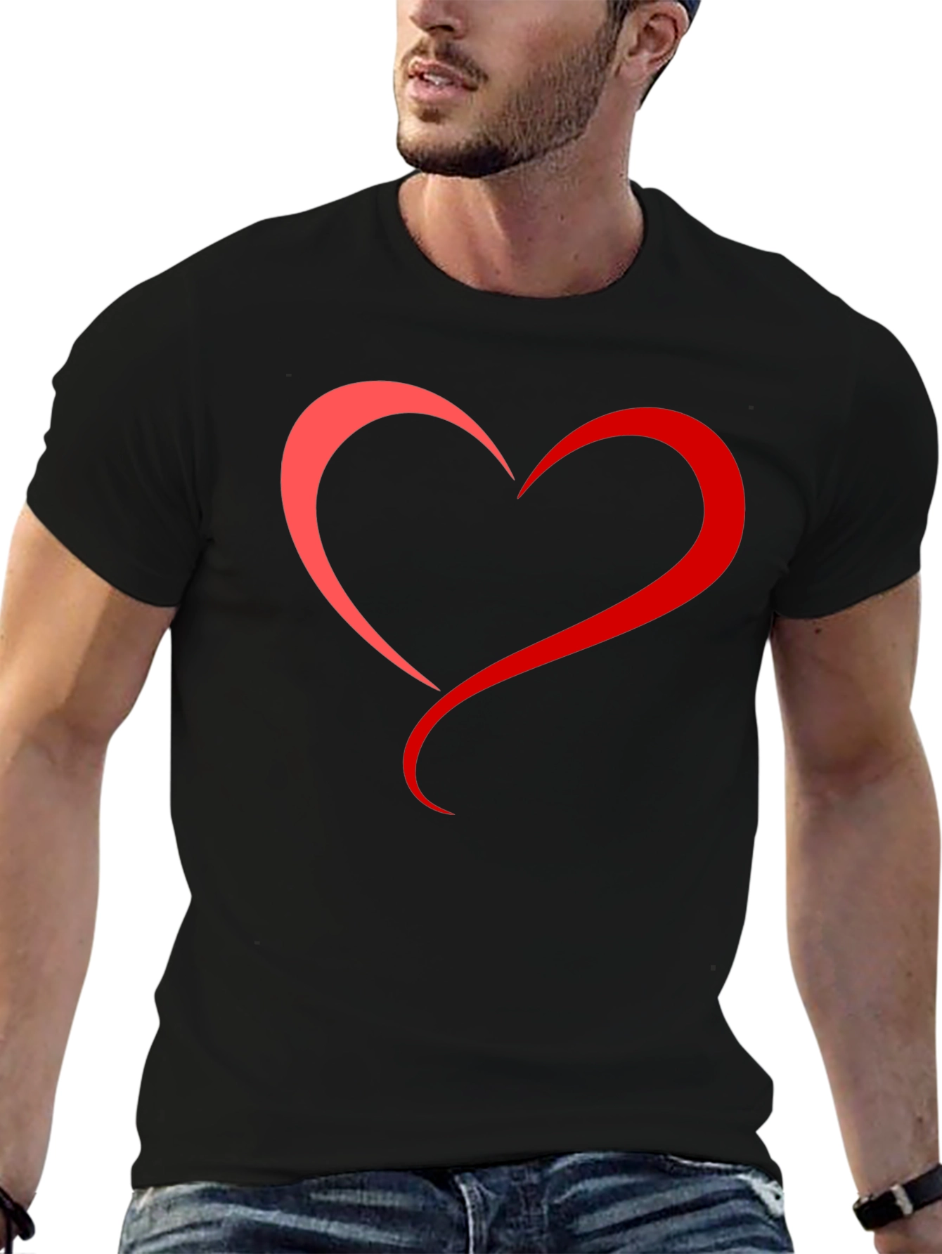 Black Heart Graphic Black T-Shirt view 6