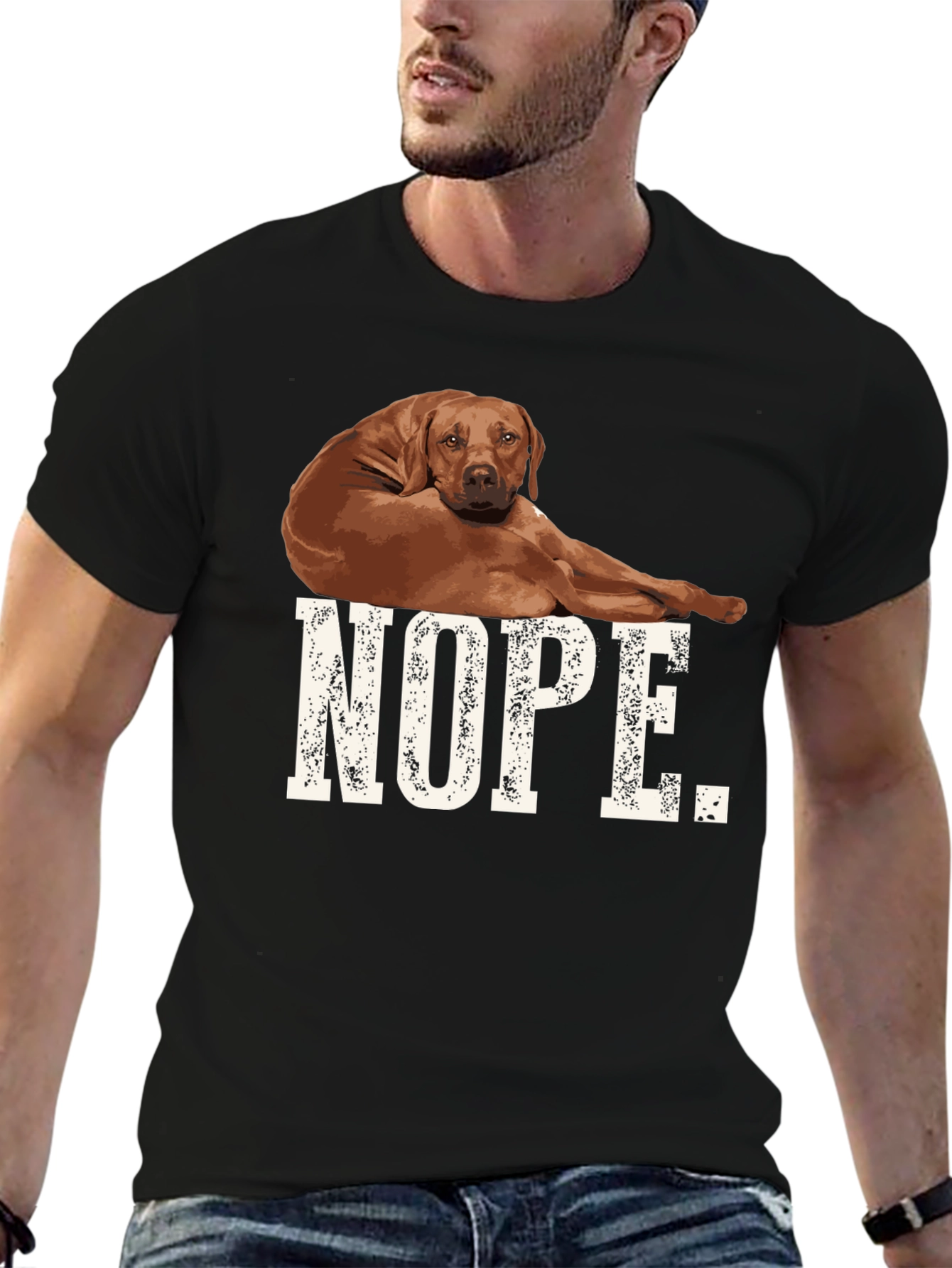 Black Nope Dog Graphic T-Shirt Black view 6