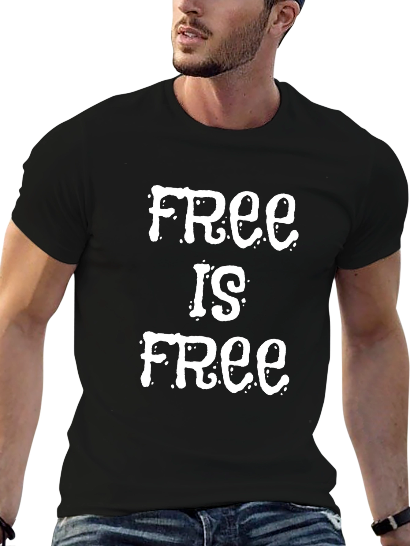 Black Free Is Free Graphic T-Shirt view 6