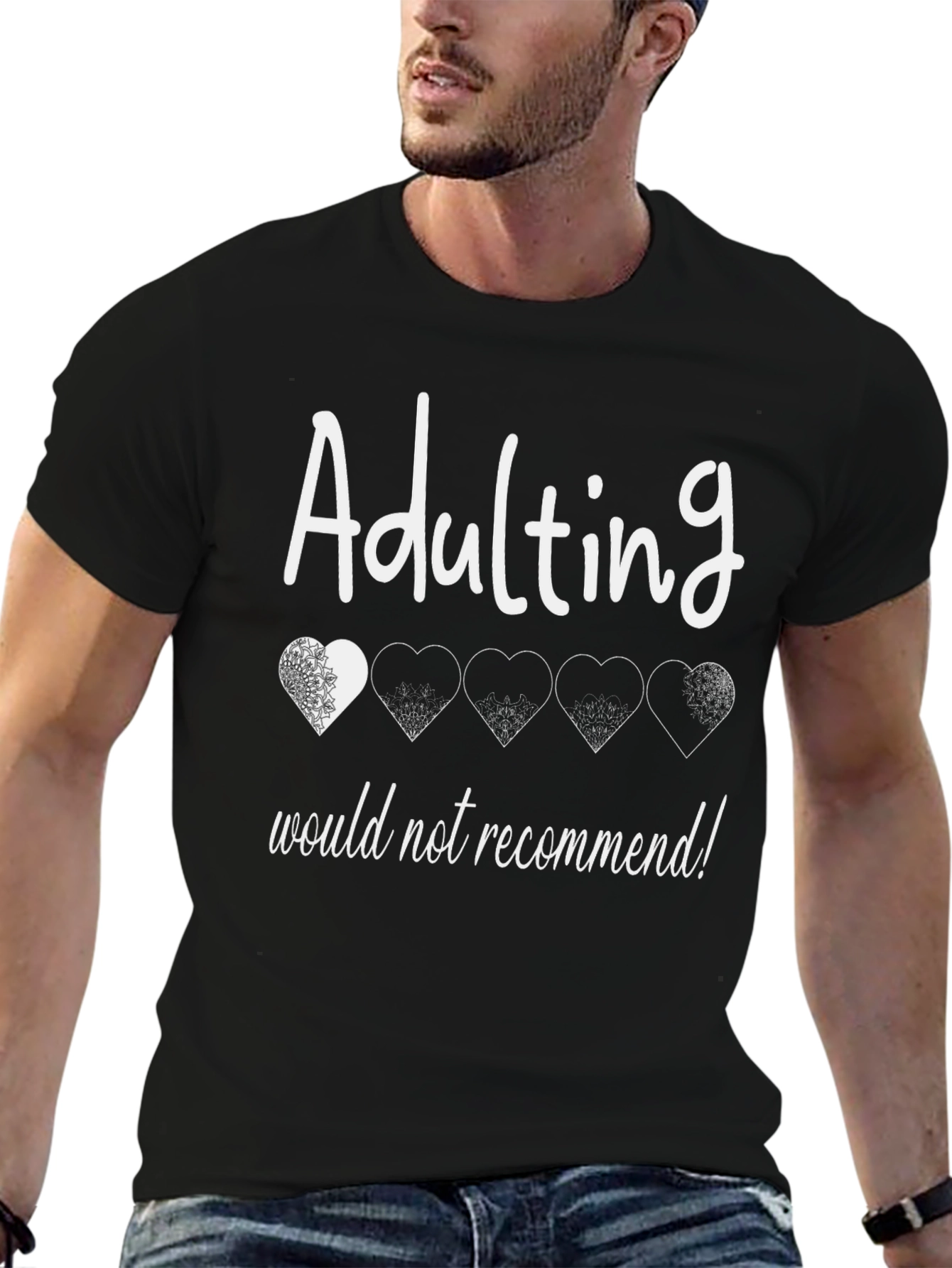Black Adulting Would Not Recommend T-Shirt view 6