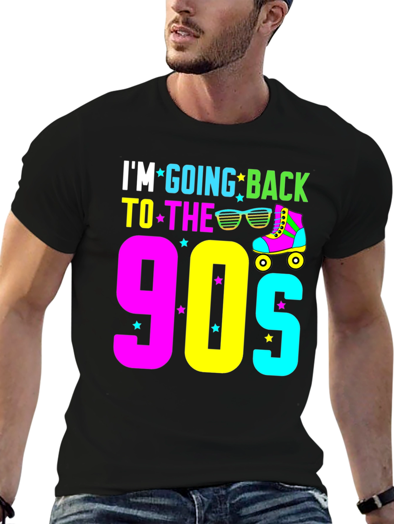 Black 90s Throwback T-Shirt view 6