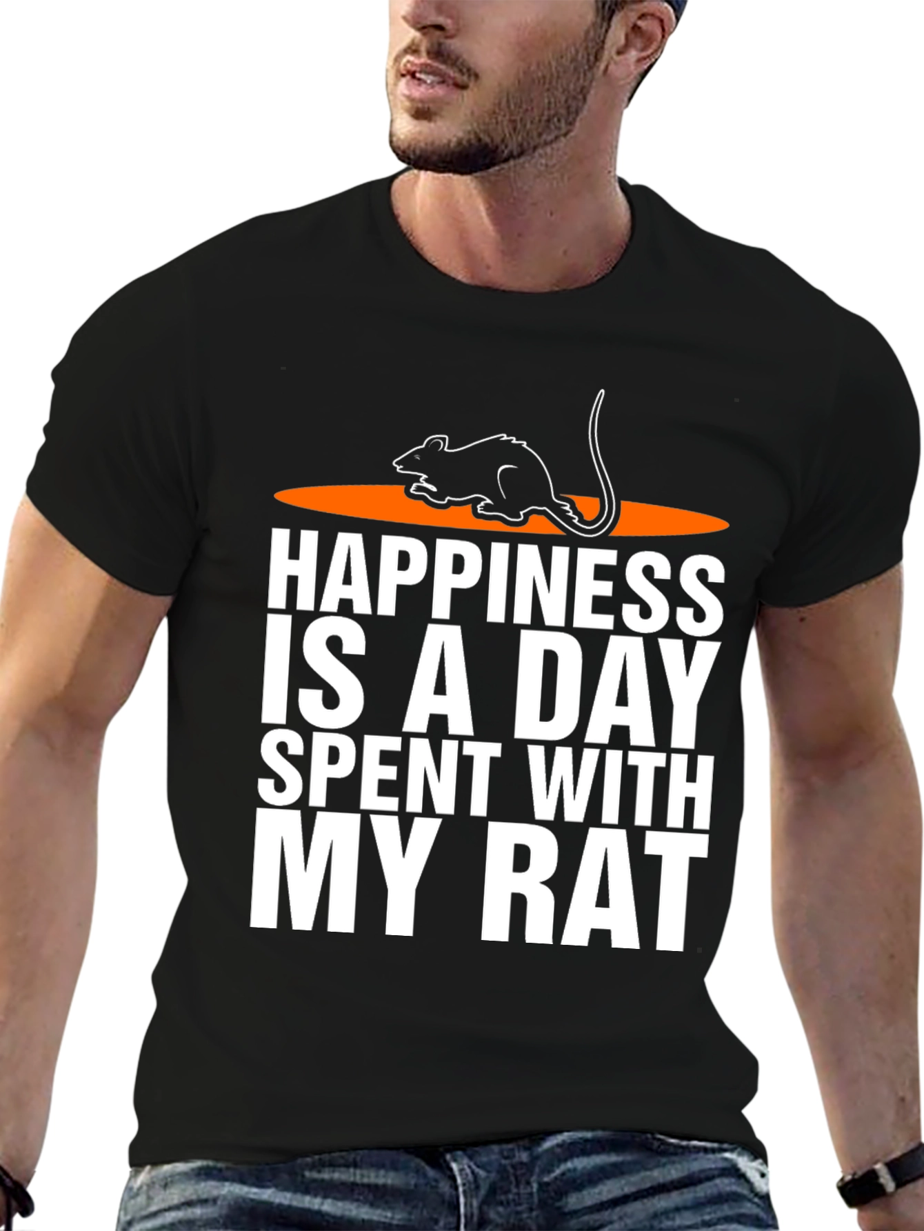 Black Happiness is a Day Spent with My Rat T-Shirt view 6