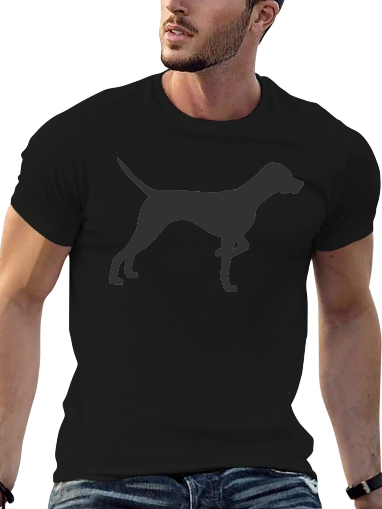 Black Black Dog Silhouette Graphic Tee view 6