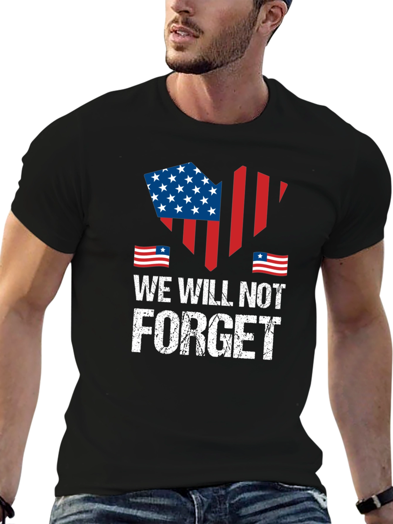 Black We Will Not Forget Patriotic T-Shirt view 6