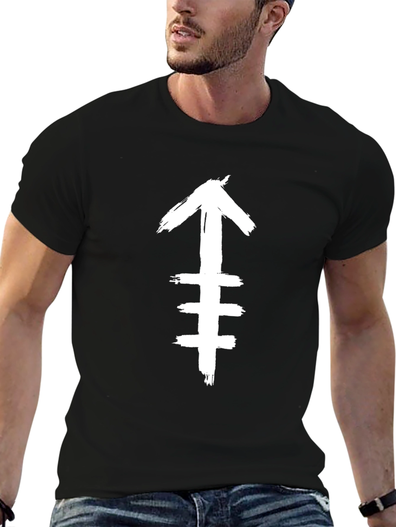 Black Symbol Graphic Tee - Black Cotton Blend view 6