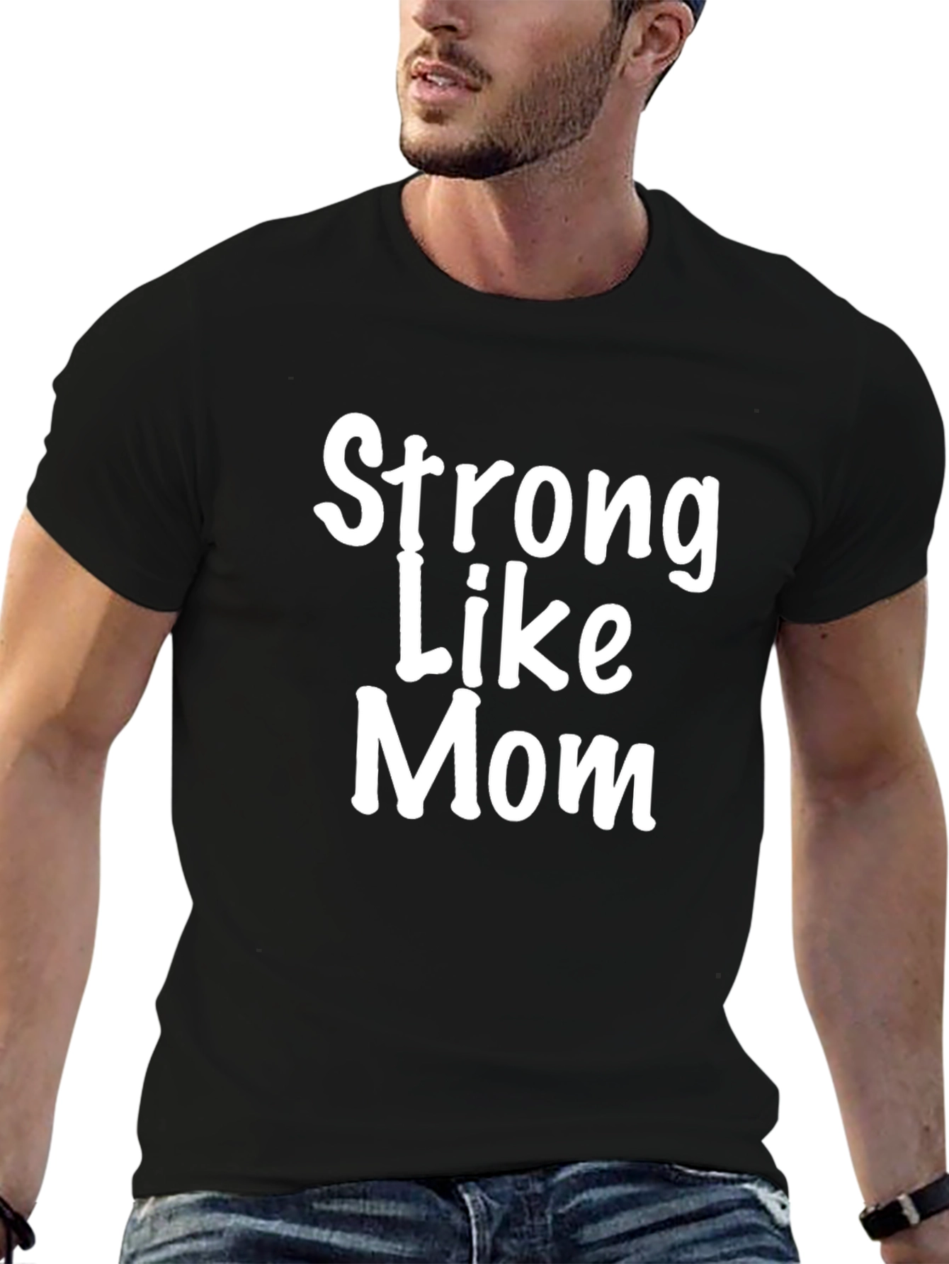 Black Strong Like Mom Black T-Shirt view 6