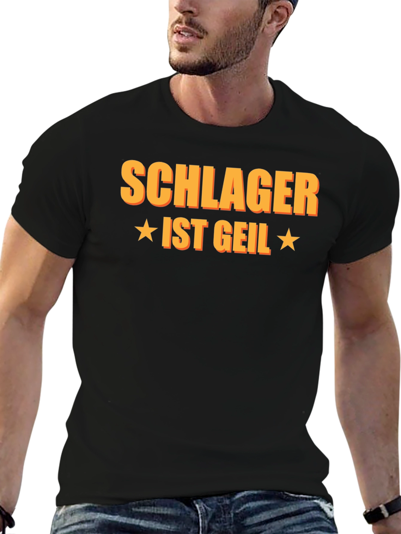 Black Schlager Ist Geil Graphic T-Shirt view 6