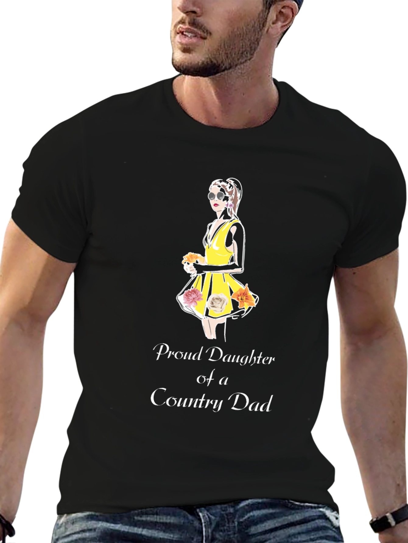 Black Proud Daughter of a Country Dad T-Shirt view 6