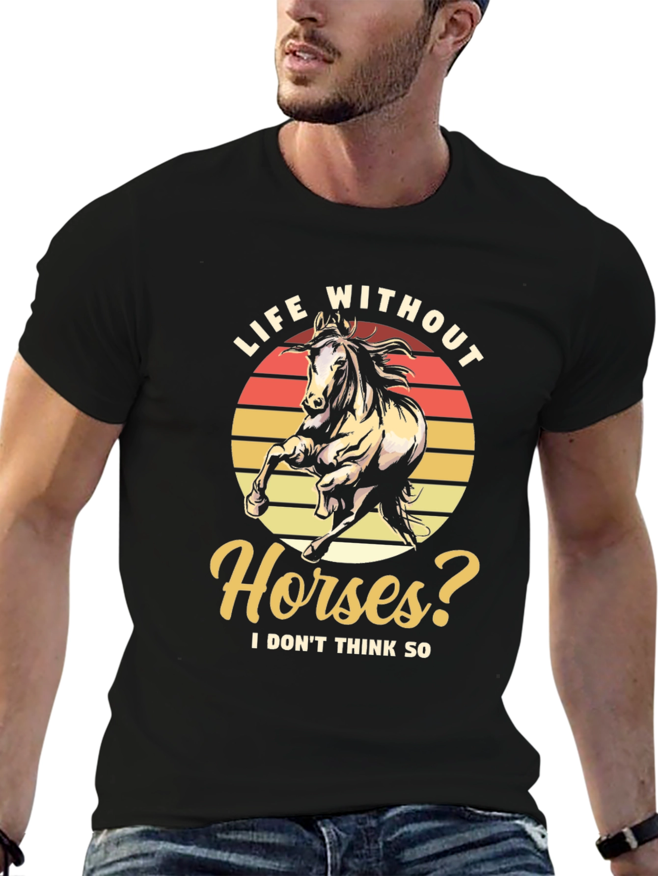 Black Life Without Horses Graphic Tee - Stylish Comfort view 6