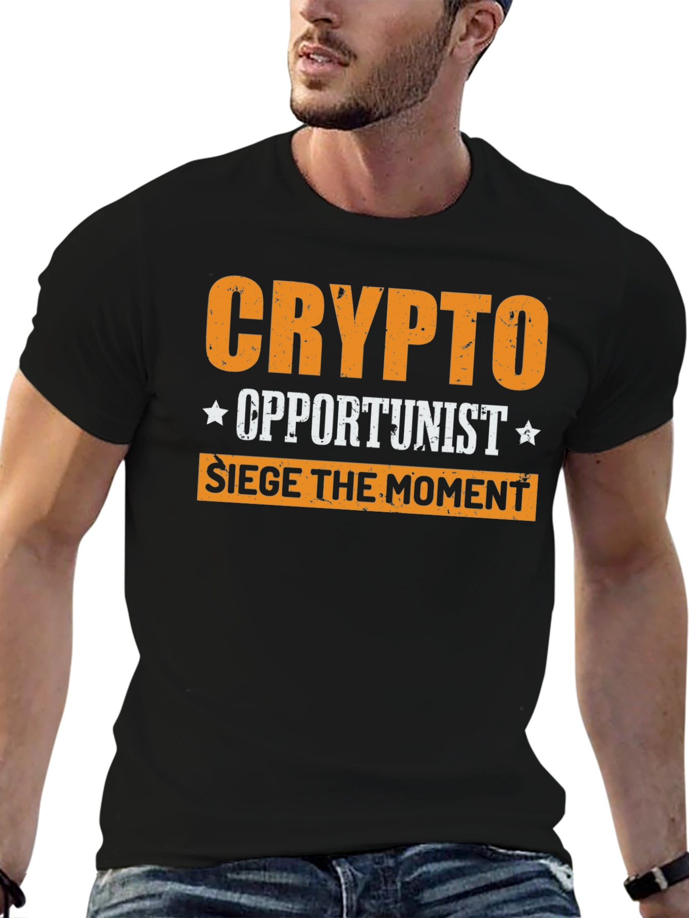 Black Crypto Opportunist T-Shirt: Seize the Moment view 6