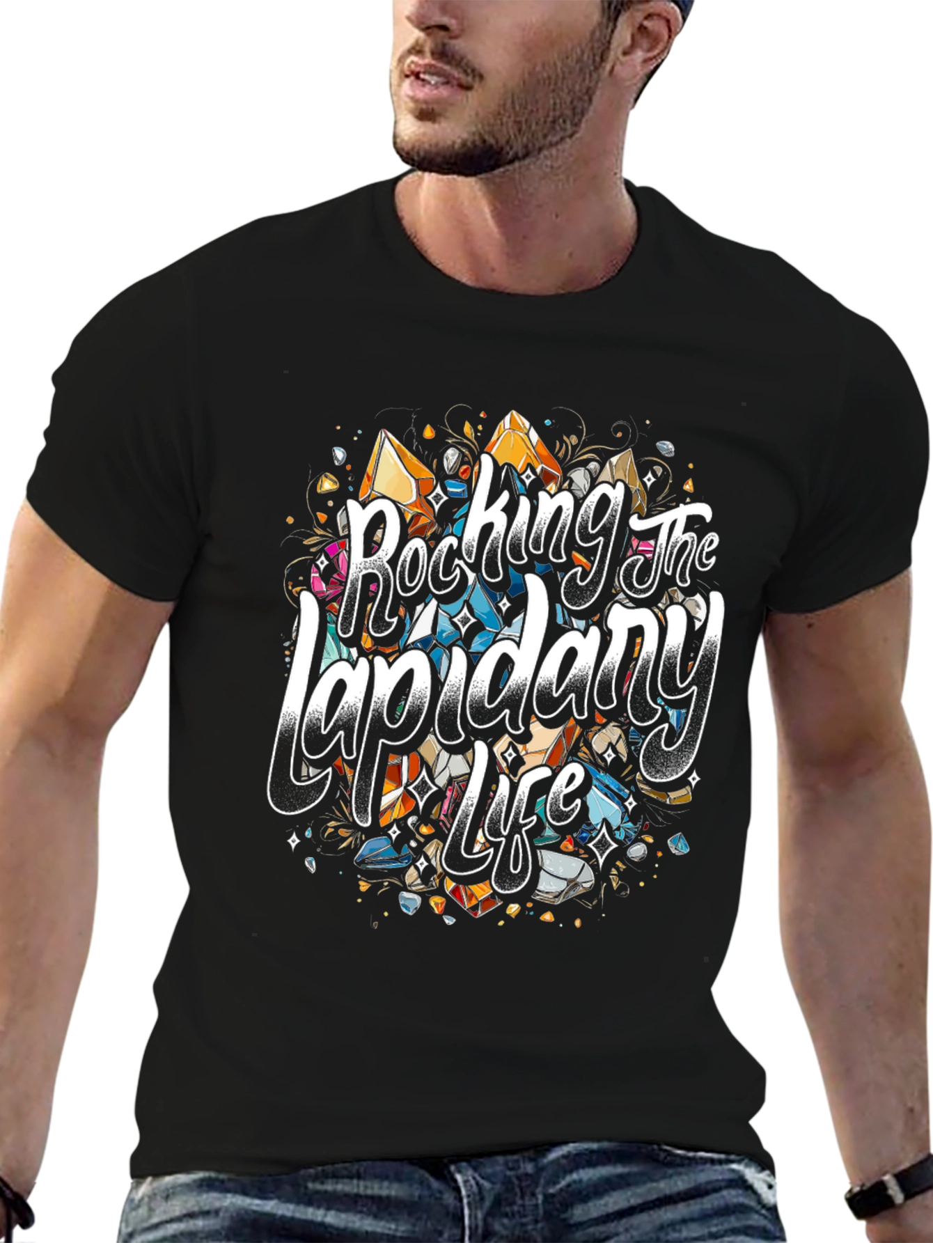 Black Rocking The Lapidary Life T-Shirt view 6