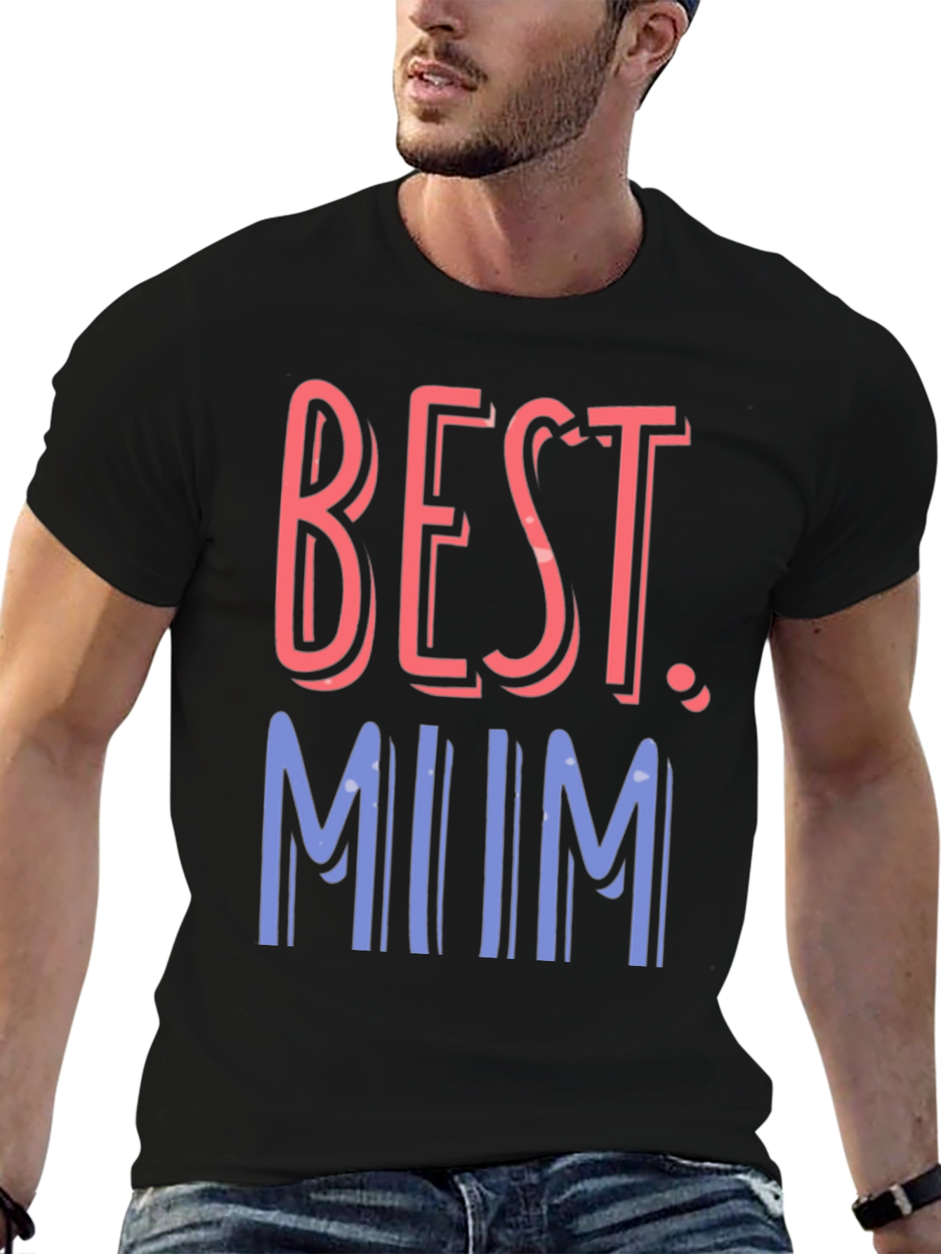Black Best Mum Graphic Tee - Casual Black T-Shirt view 6