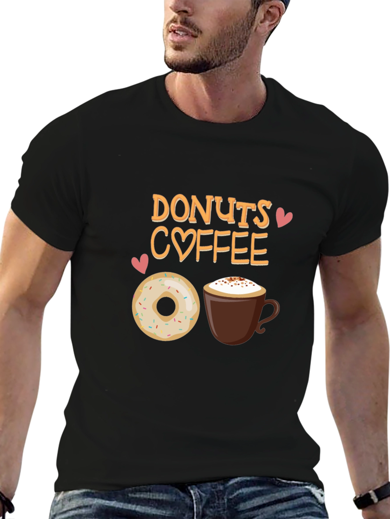 Black Donuts Coffee T-Shirt - Cute Foodie Tee view 6