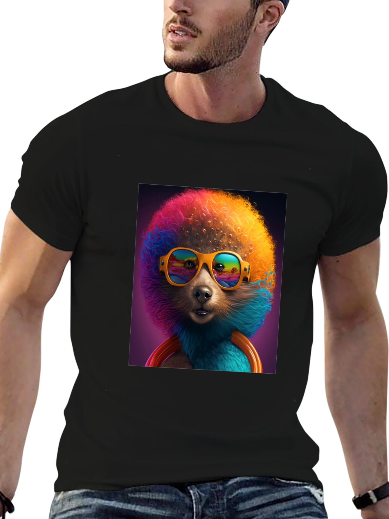 Black Cool Dog Tee: Colorful & Fun view 6