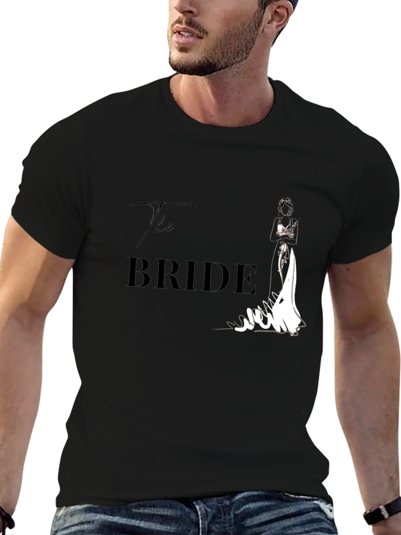Black The Bride T-Shirt - Wedding Party Apparel view 6