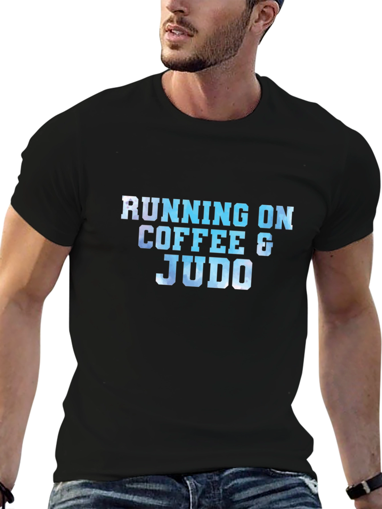 Black Running on Coffee & Judo Black T-Shirt view 6