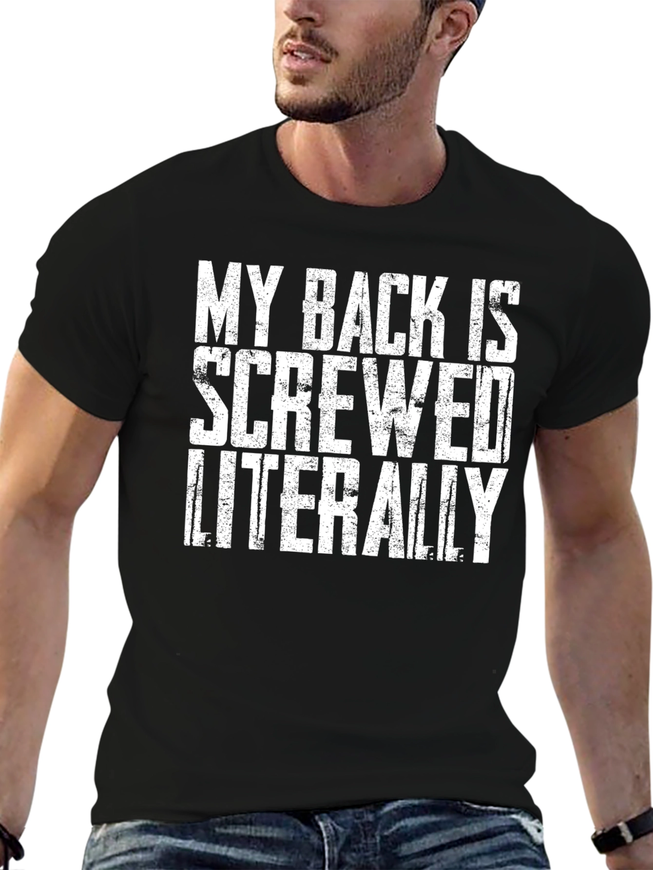 Black My Back Is Screwed Literally T-Shirt view 6