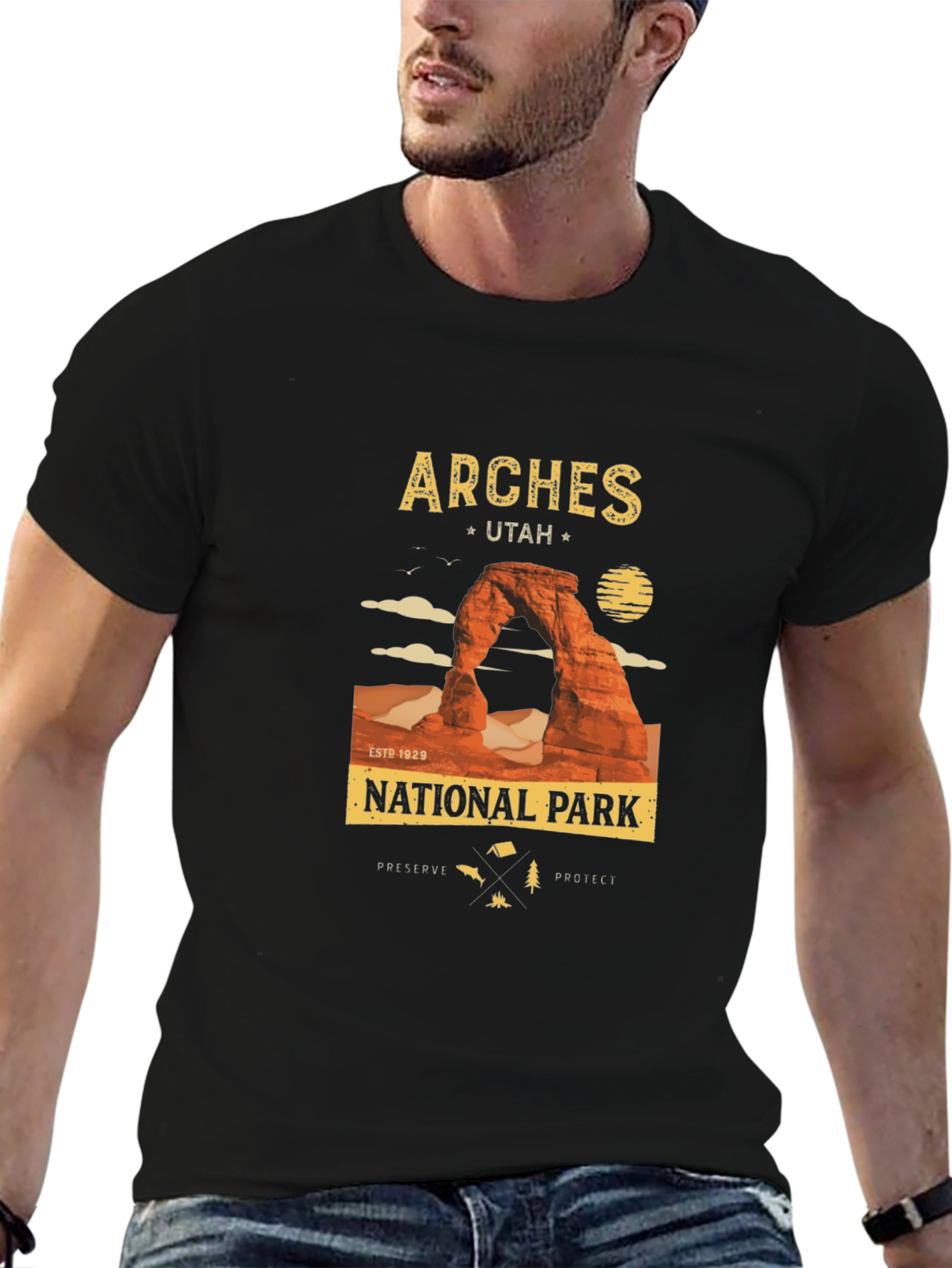 Black Arches National Park Black T-Shirt view 6