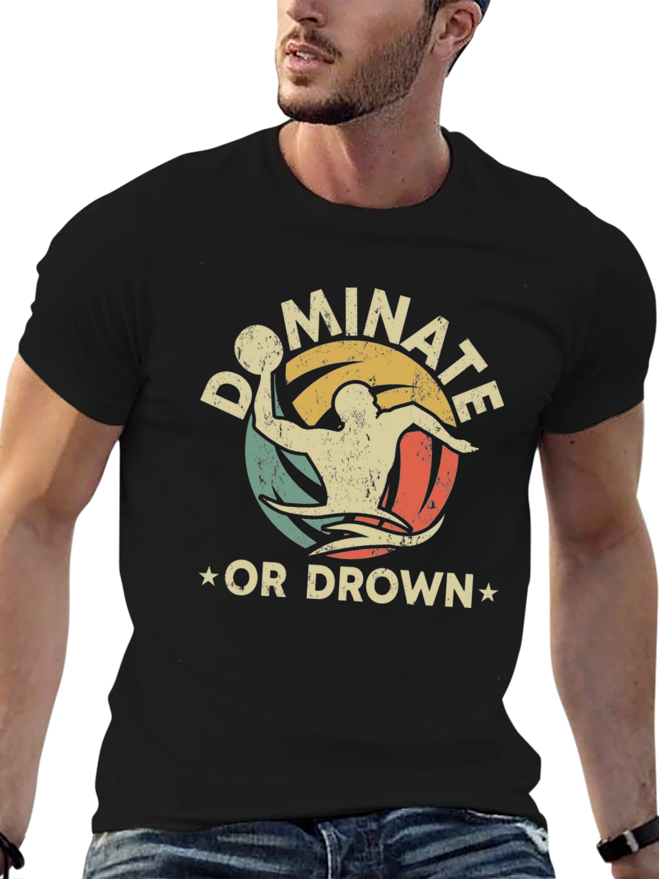 Black Dominate or Drown Graphic Tee view 6