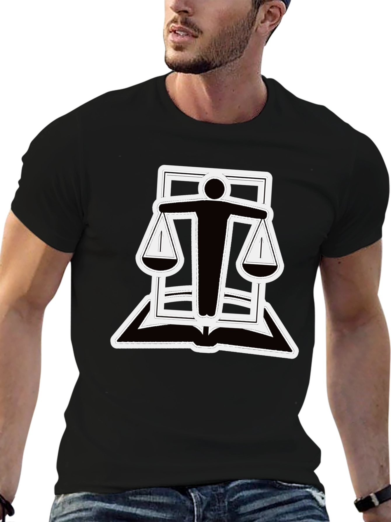 Black Scales of Justice T-Shirt - Law & Order Tee view 6