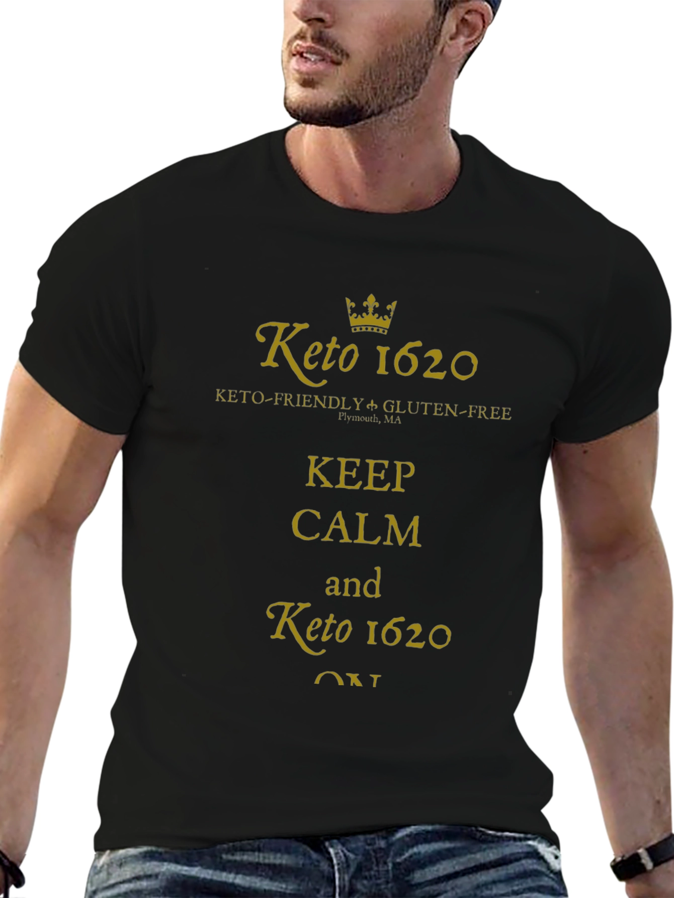 Black Keto 1620 Keep Calm Graphic T-Shirt view 6