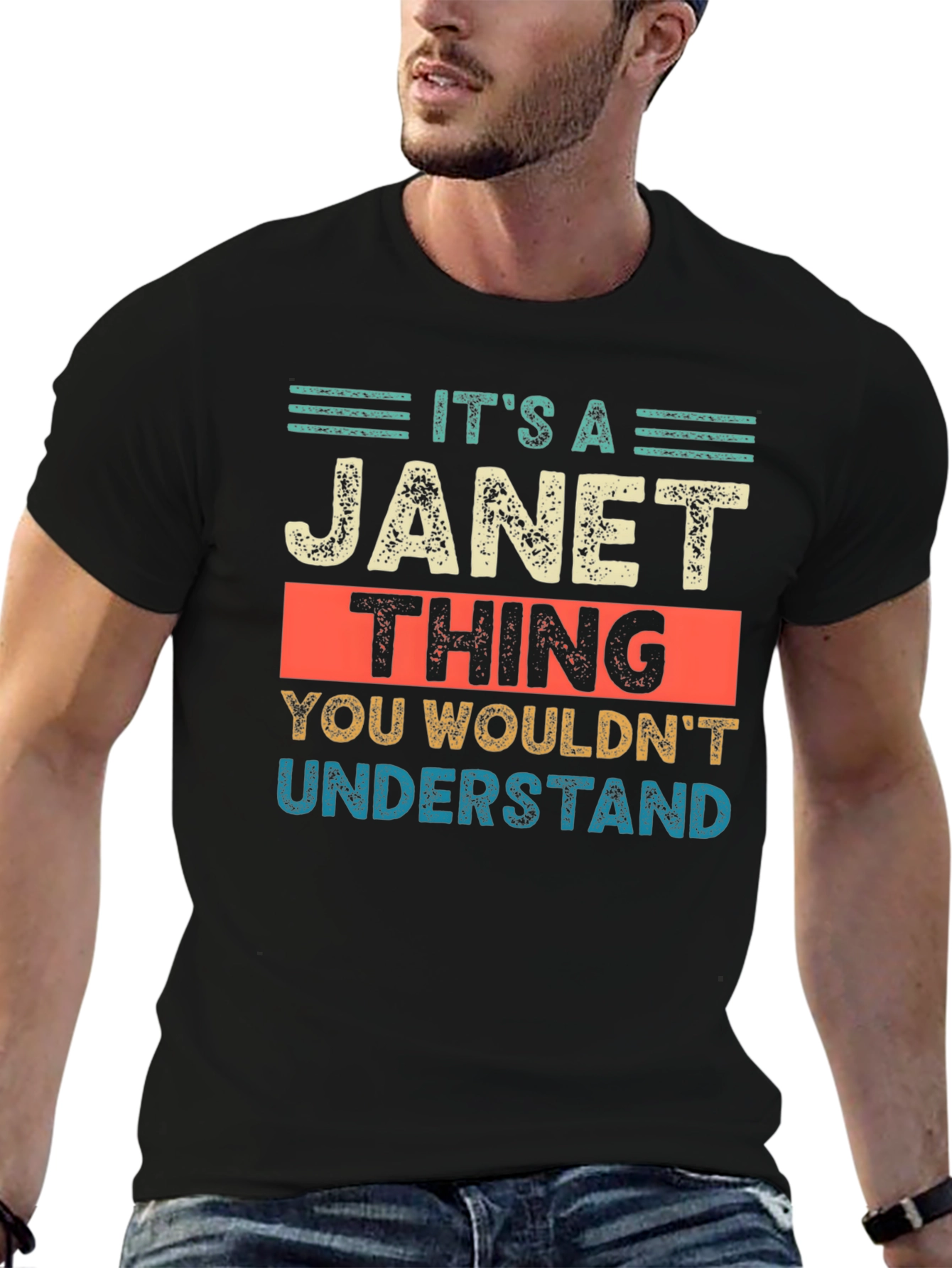 Black It's a Janet Thing T-Shirt - Unique Name Gift Tee view 6