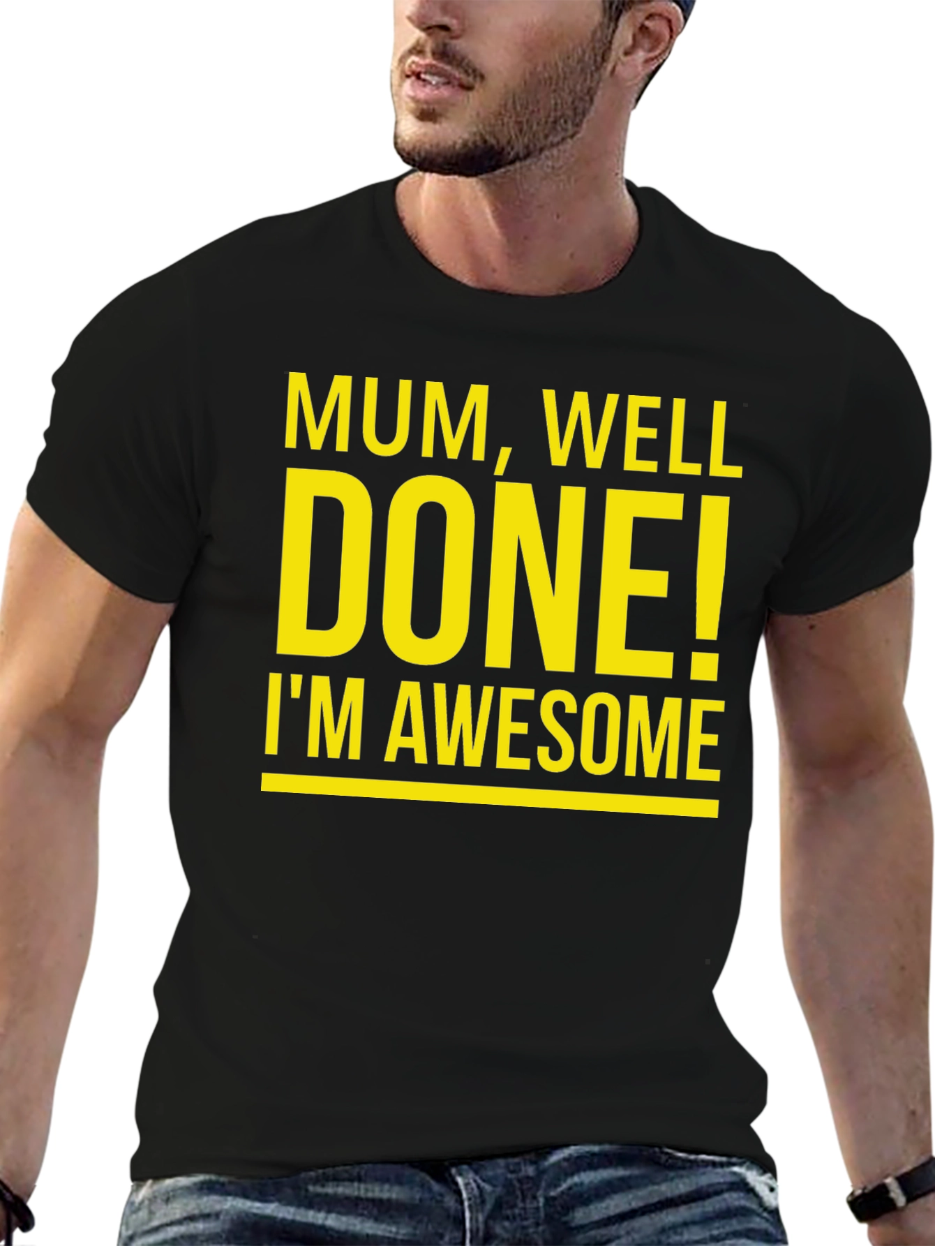 Black Mum Well Done I'm Awesome T-Shirt view 6