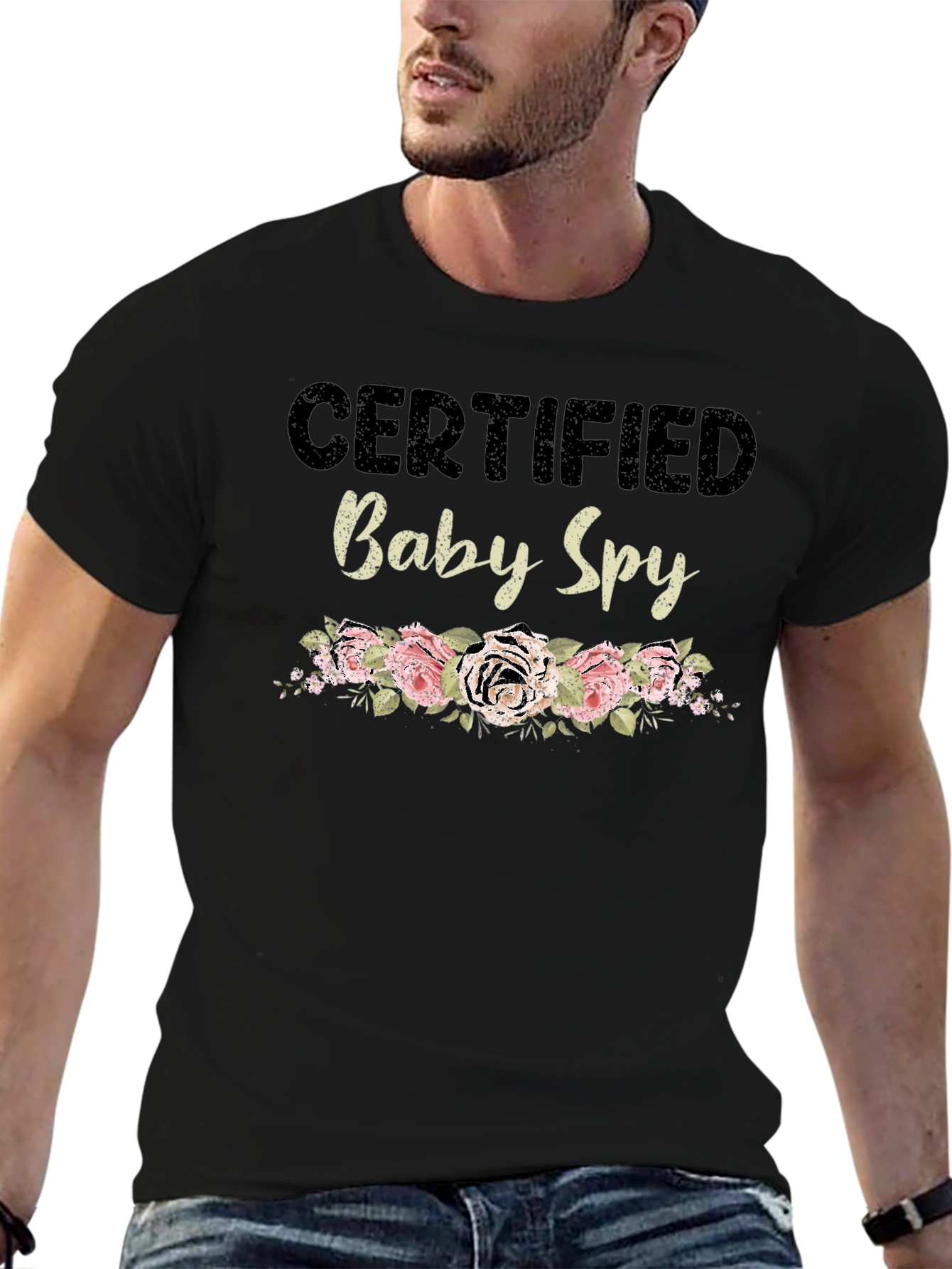 Black Certified Baby Spy Floral Graphic Tee view 6