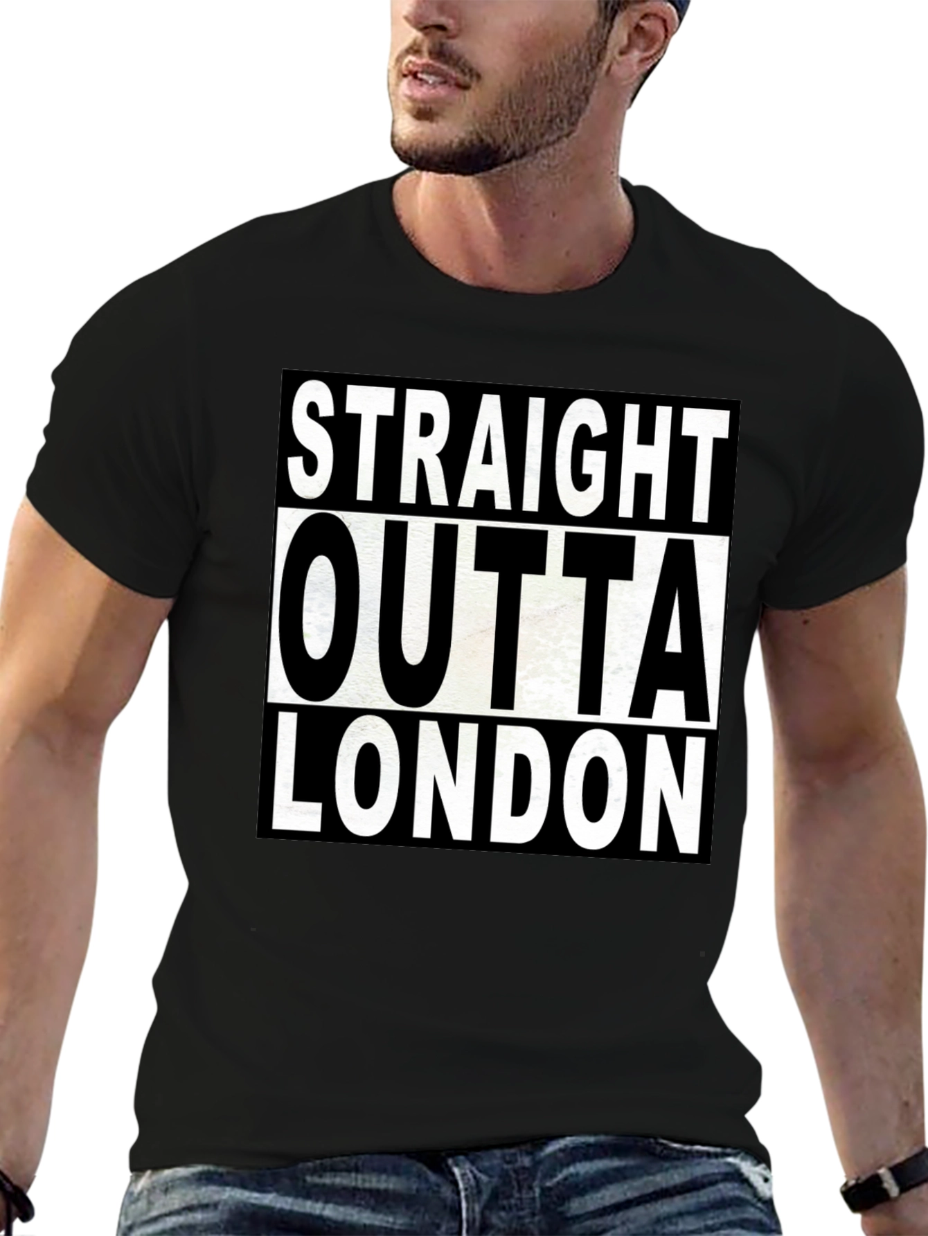 Black Straight Outta London T-Shirt view 6