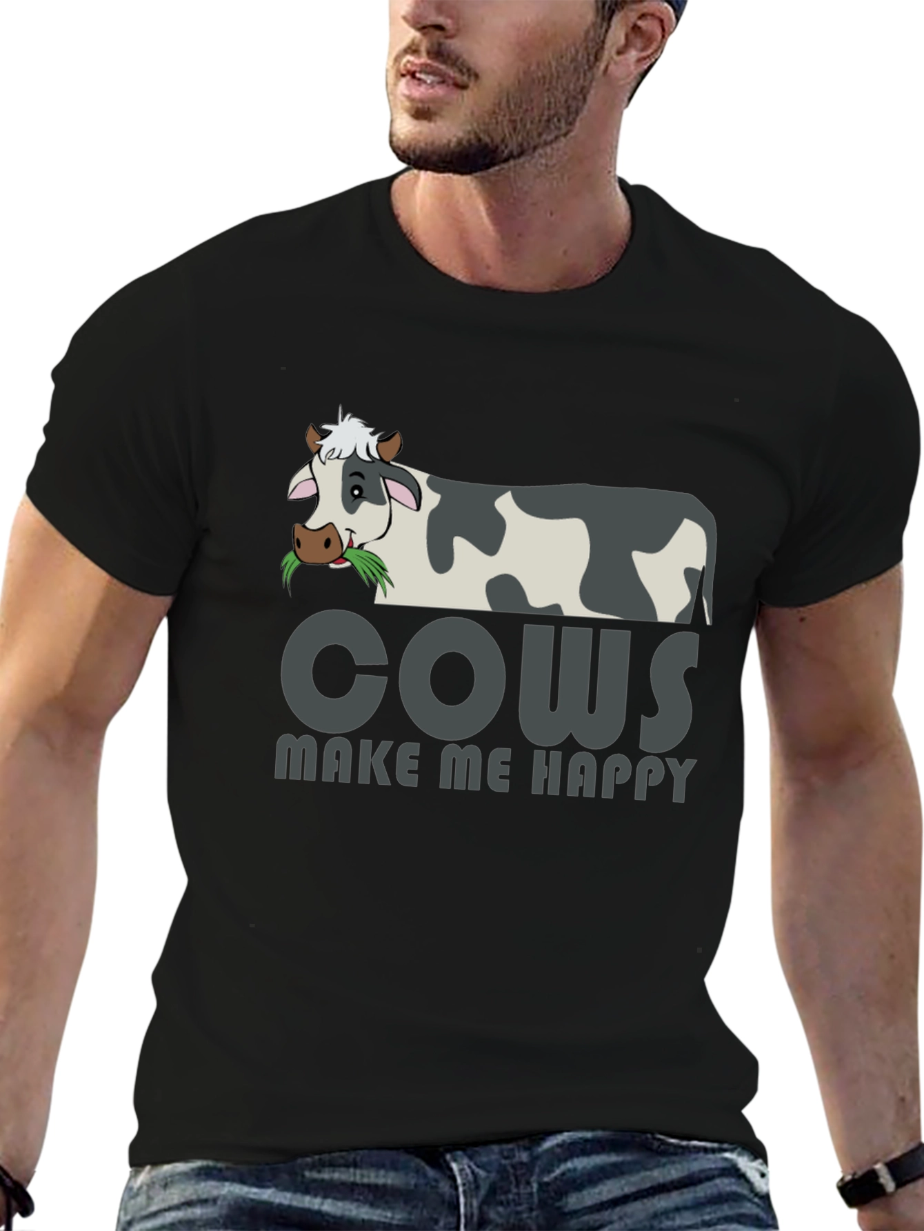 Black Cows Make Me Happy Graphic Tee view 6