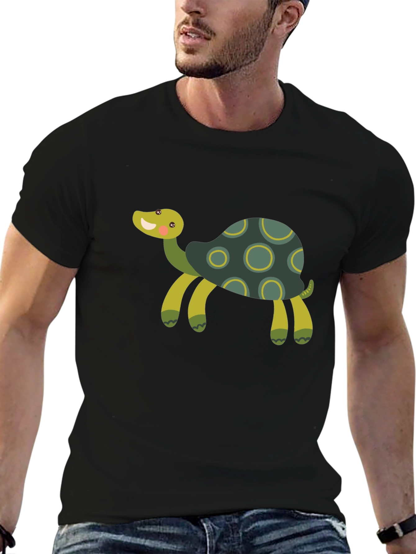 Black Cute Turtle Graphic T-Shirt view 6
