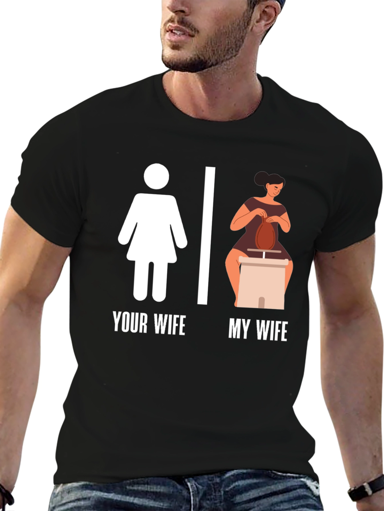 Black Your Wife My Wife T-Shirt Funny Pottery Graphic Tee view 6
