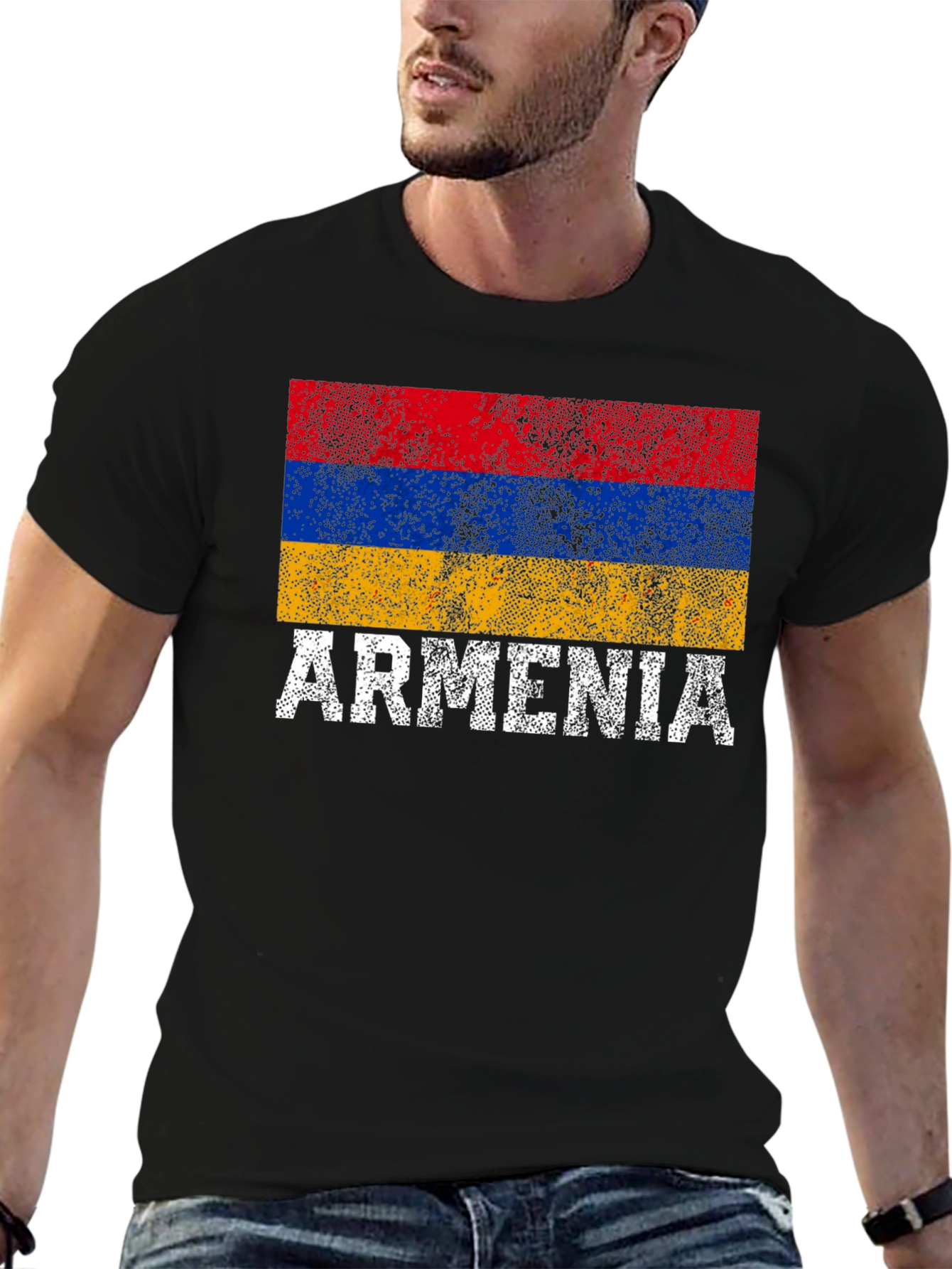 Black Armenia Flag T-Shirt - Distressed Pride Tee view 6