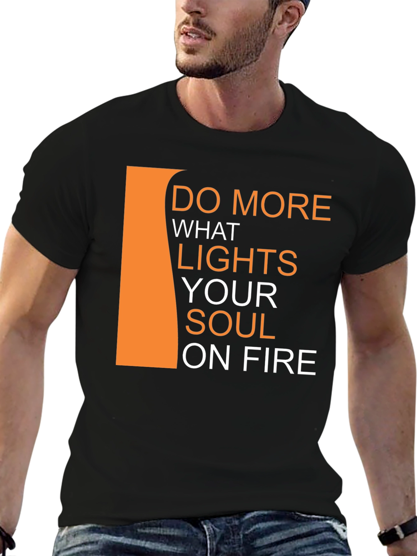 Black Inspirational Black T-Shirt - Do More What Lights Your Soul view 6