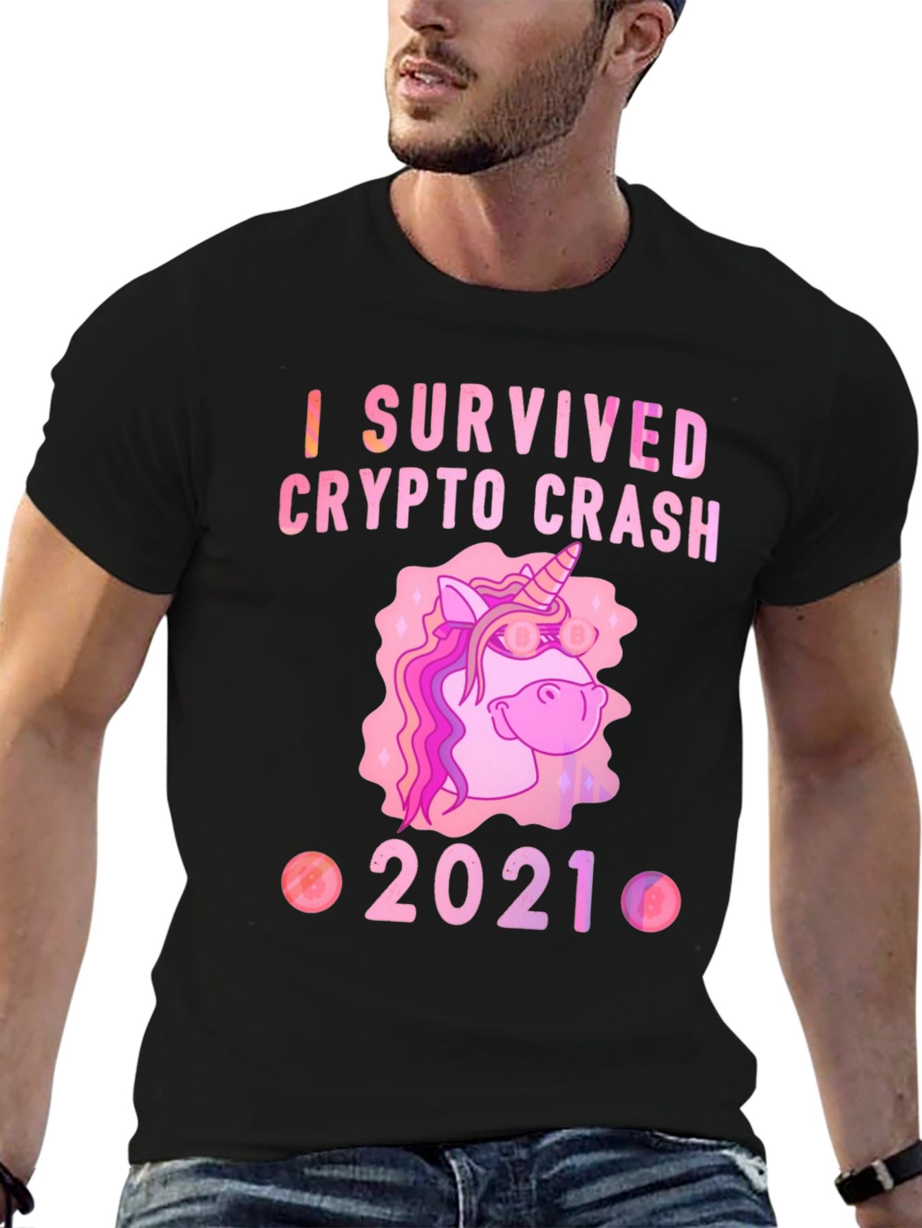 Black Crypto Crash Survivor 2021 Black T-Shirt view 6