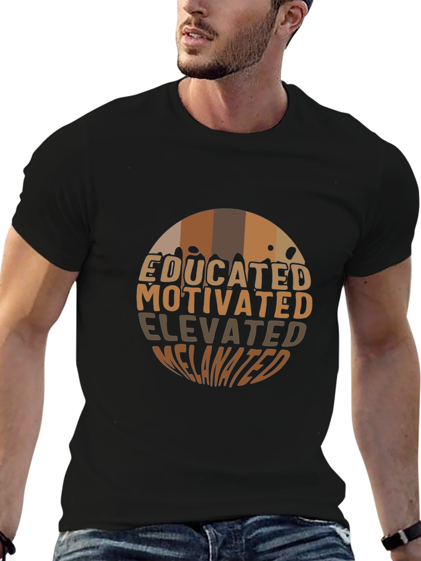 Black Educated Motivated Elevated Melanin T-Shirt view 6