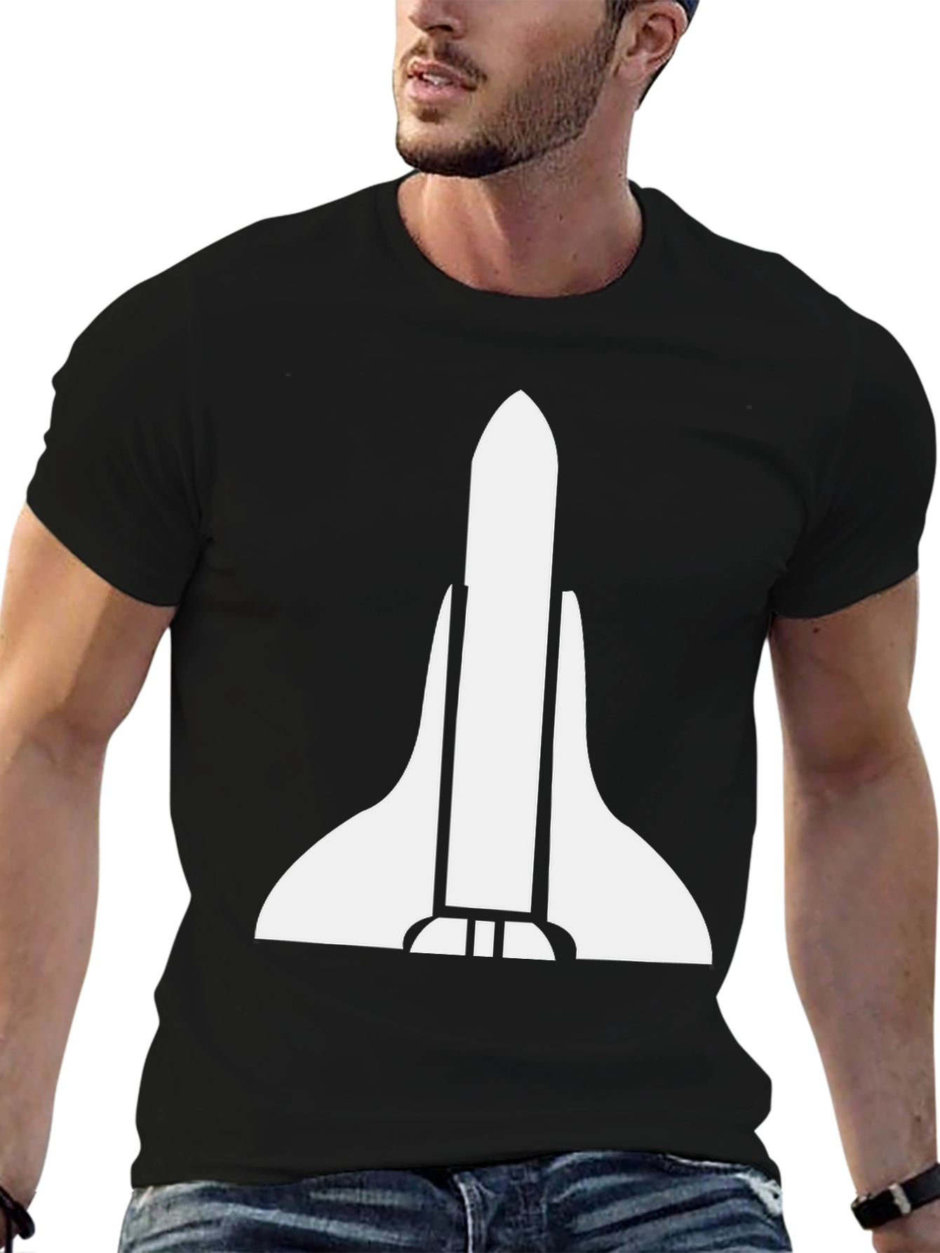 Black Space Shuttle Graphic Tee - Bold Style view 6