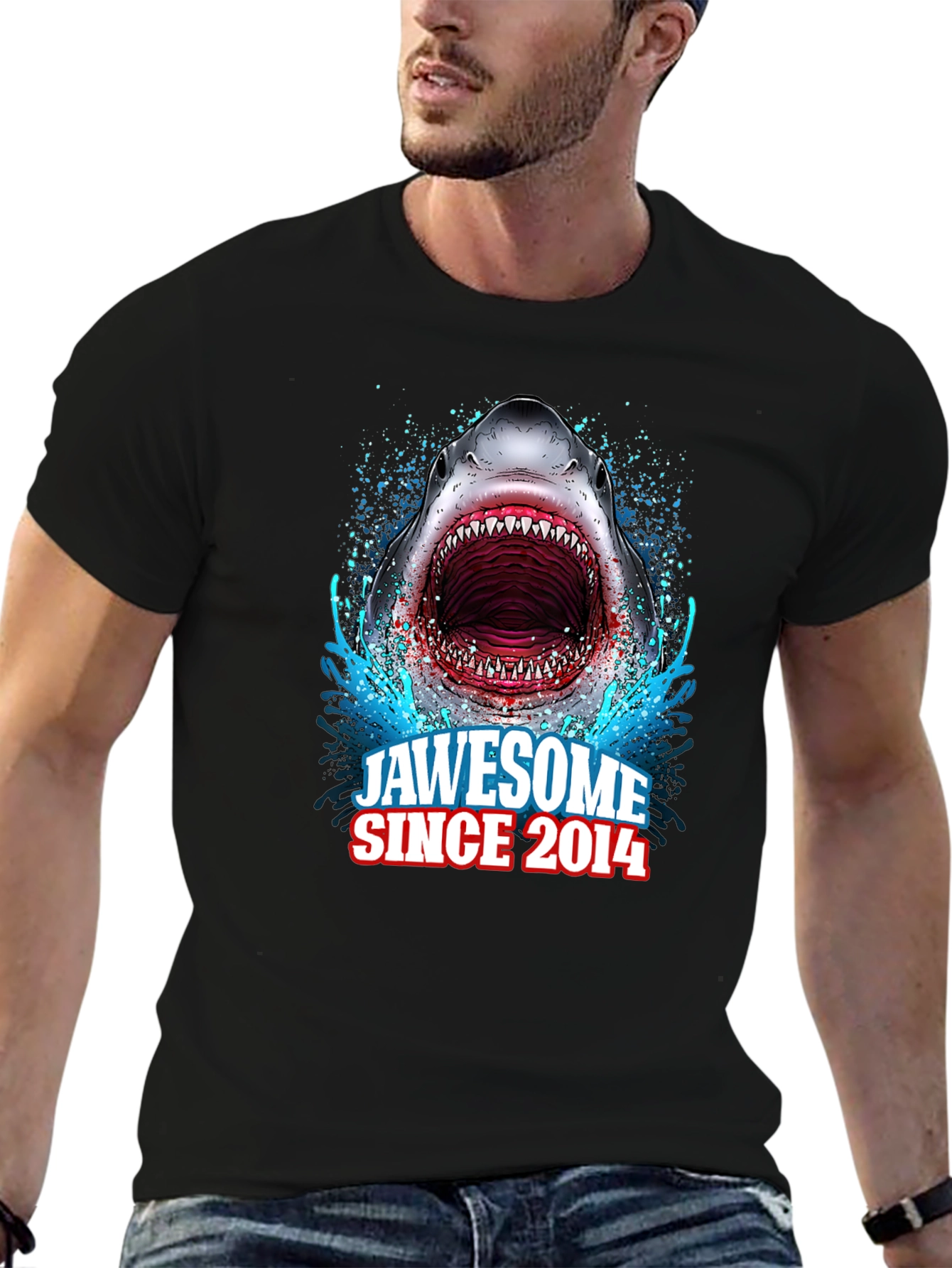 Black Jawsome Shark Graphic T-Shirt - Since 2014 view 6