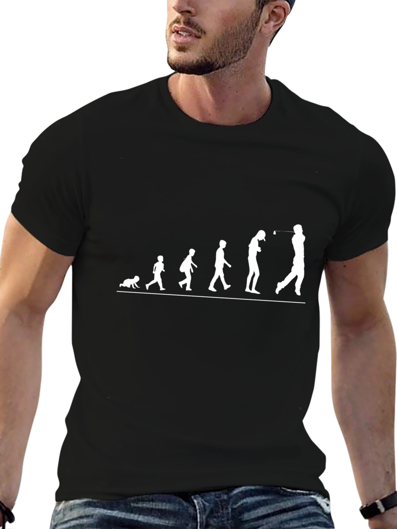 Black Evolution of a Golfer T-Shirt - Black view 6