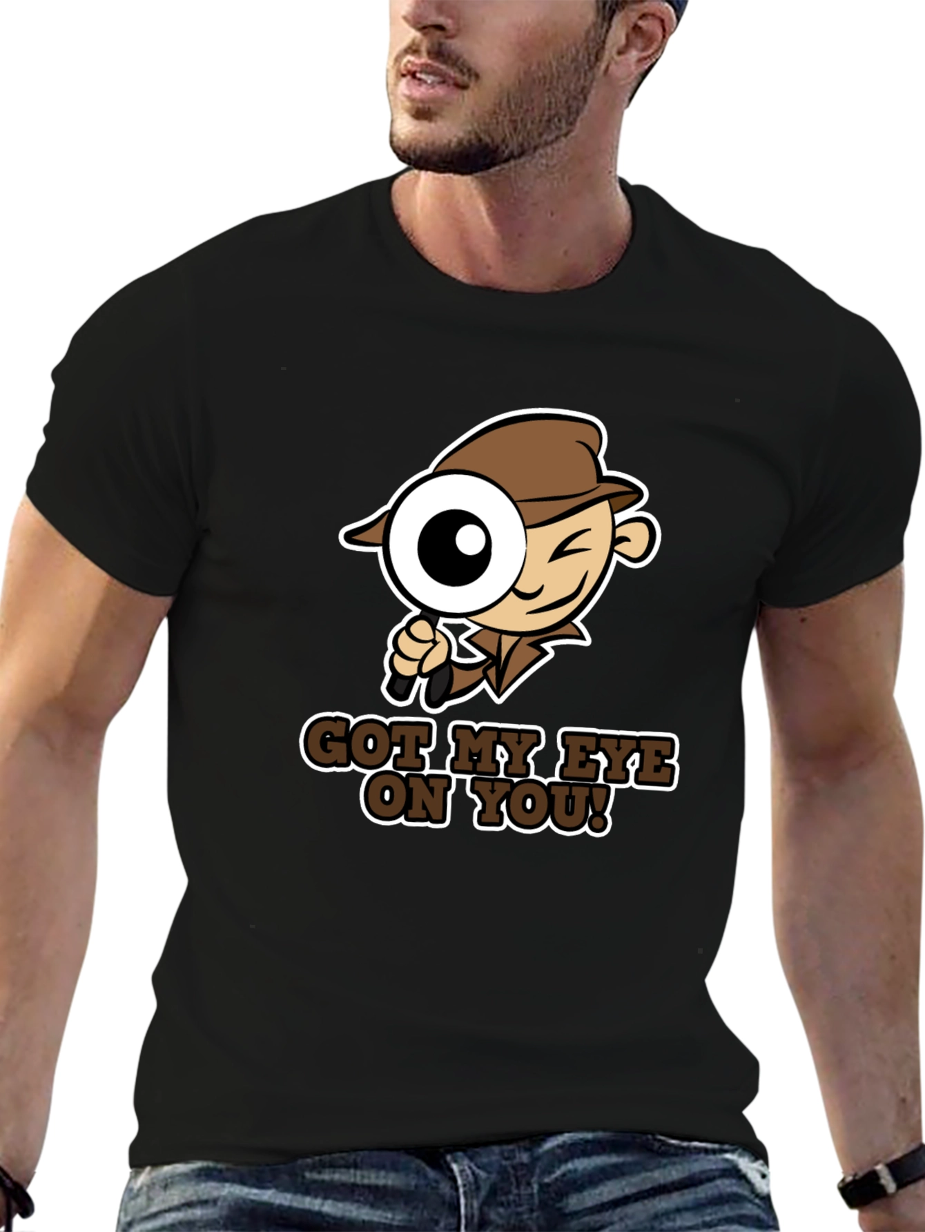 Black Got My Eye On You! Graphic T-Shirt view 6