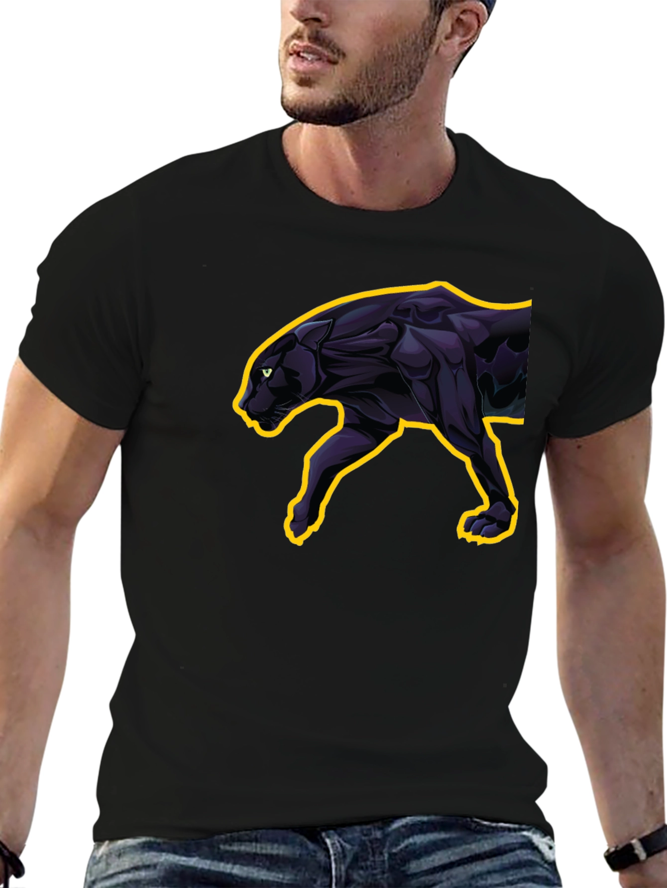 Black Black Panther Graphic Tee - Sleek & Stylish view 6