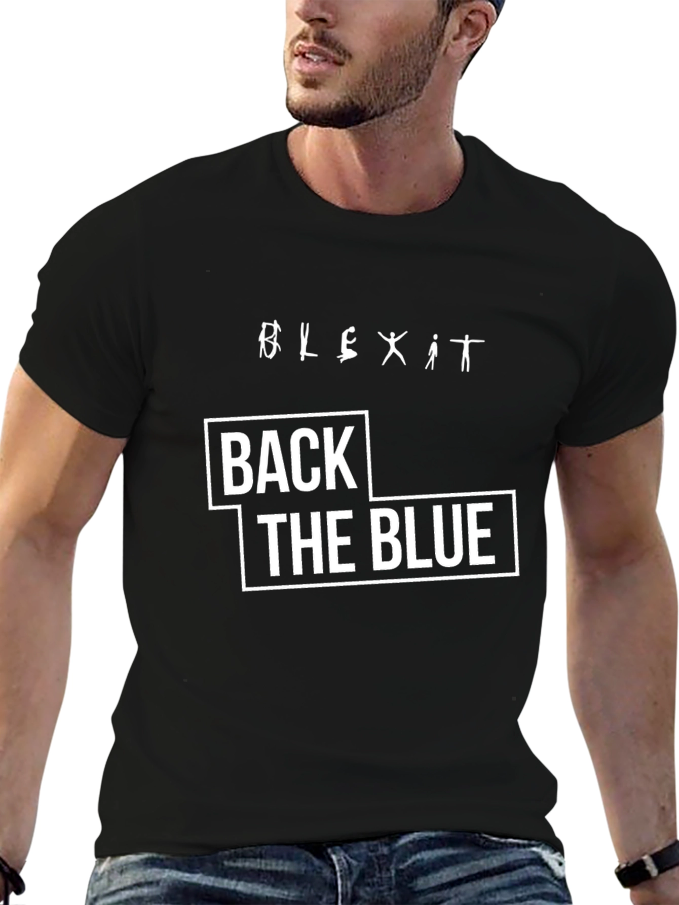 Black Back the Blue Graphic T-Shirt view 6