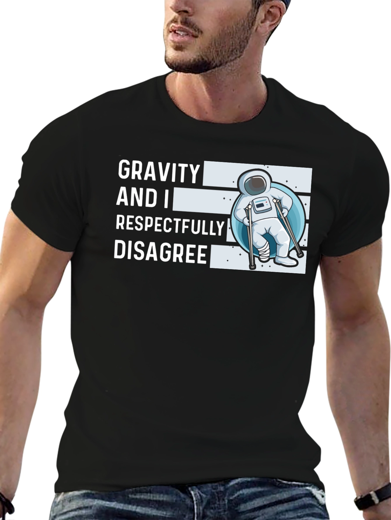 Black Gravity Disagree Graphic Tee view 6
