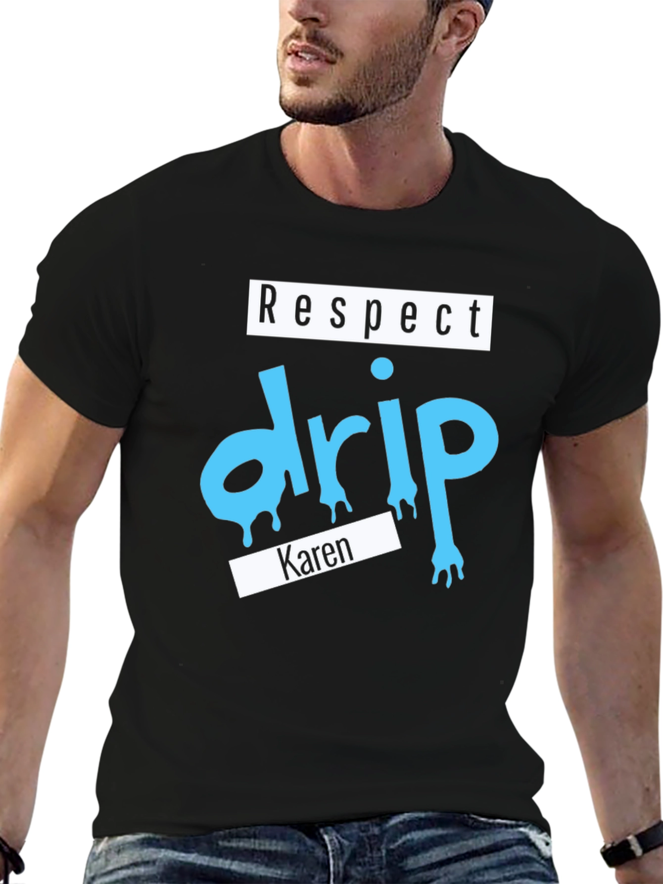 Black Respect Drip Karen Graphic T-Shirt view 6
