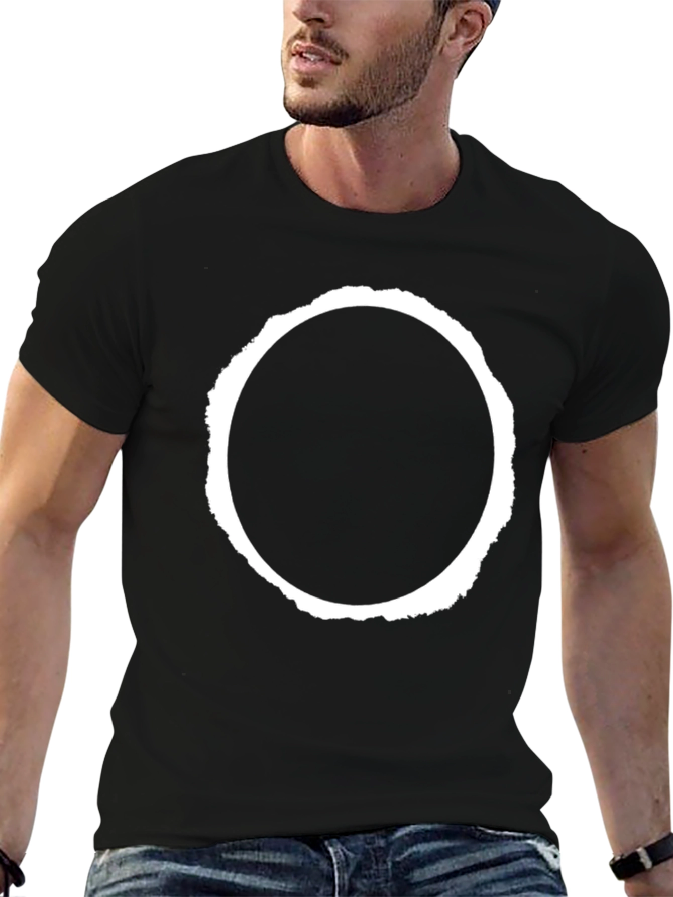 Black Eclipse Graphic Tee - Black Cotton Blend view 6