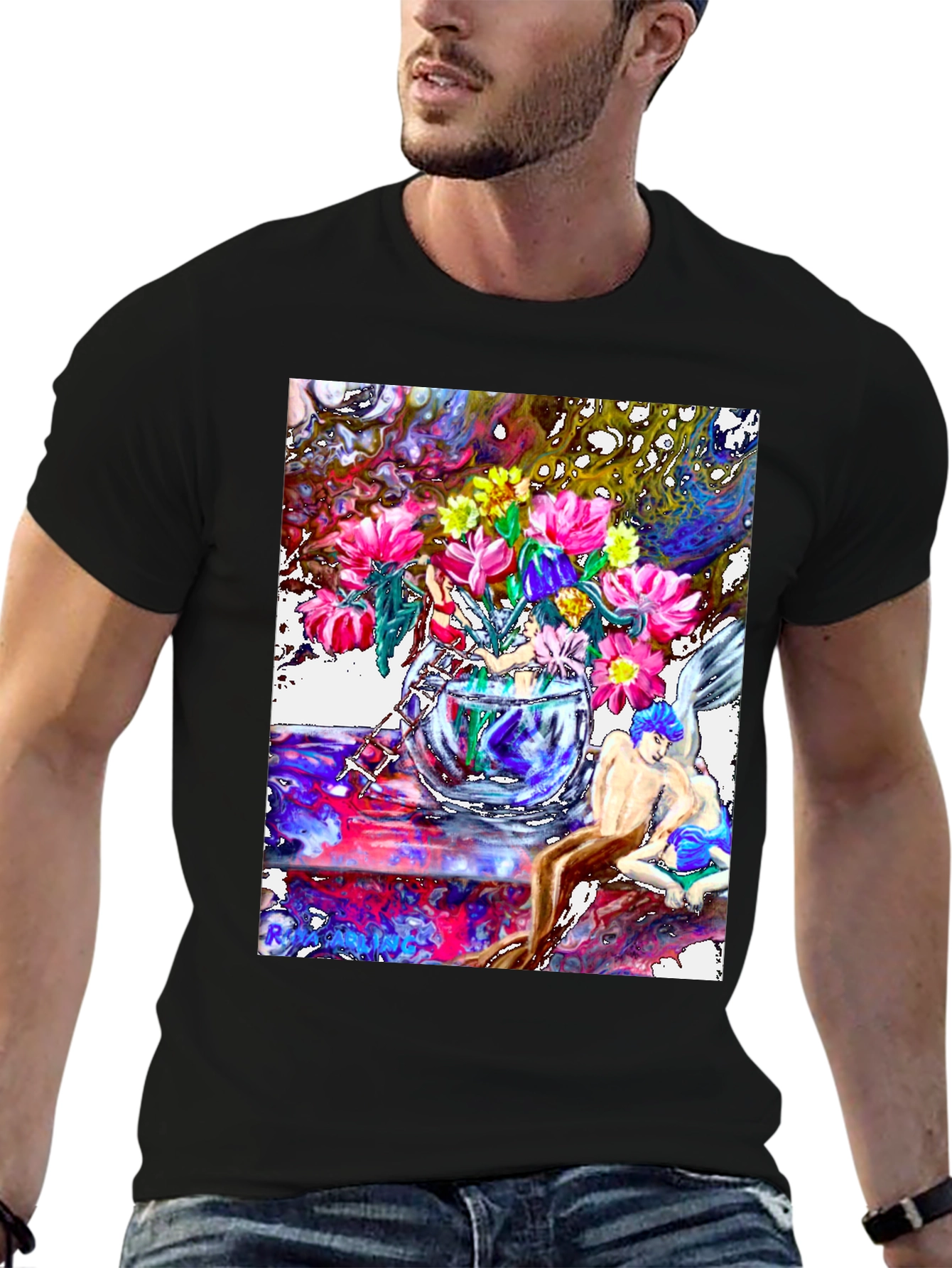 Black Floral Fairytale T-Shirt view 6