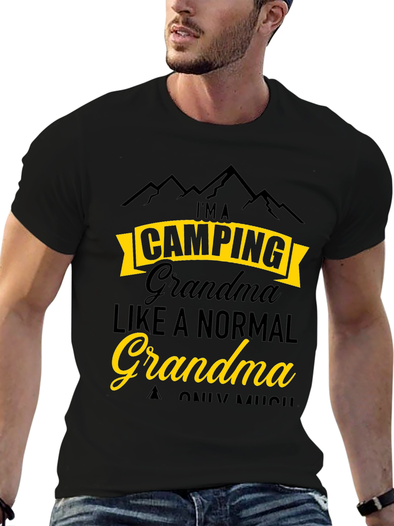 Black Camping Grandma T-Shirt - Funny Outdoor Tee view 6