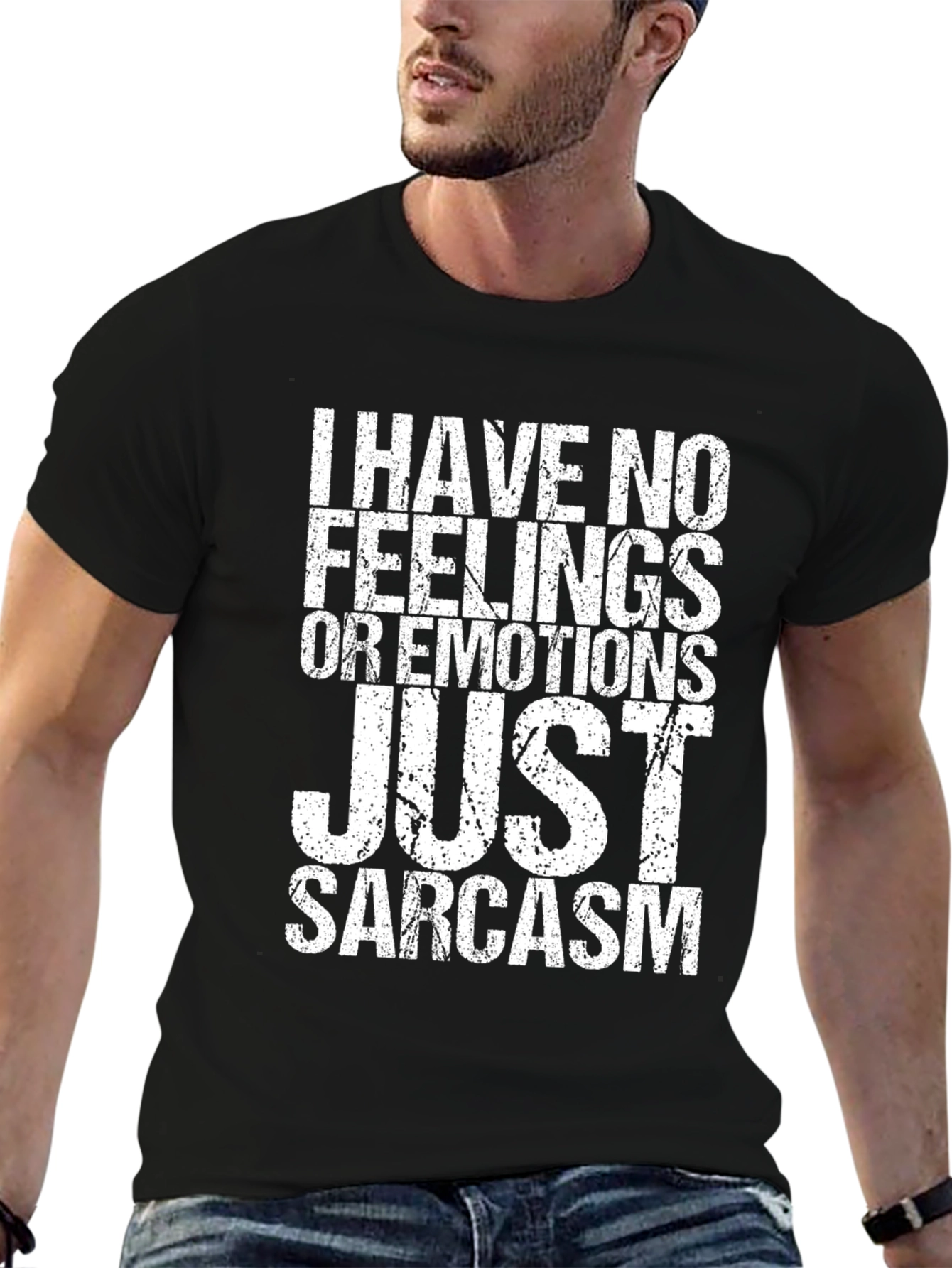 Black Sarcastic Humor T-Shirt - No Feelings, Just Sarcasm view 6
