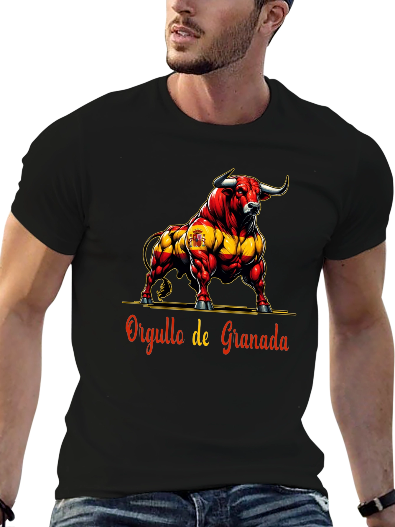 Black Granada Pride Bull Graphic Tee - Bold Spanish Style view 6